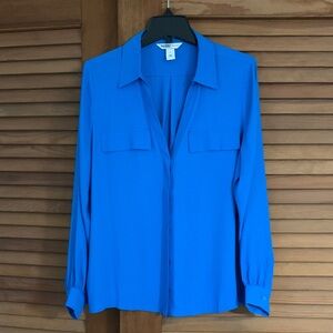 WHBM Women's Vibrant Blue Blouse